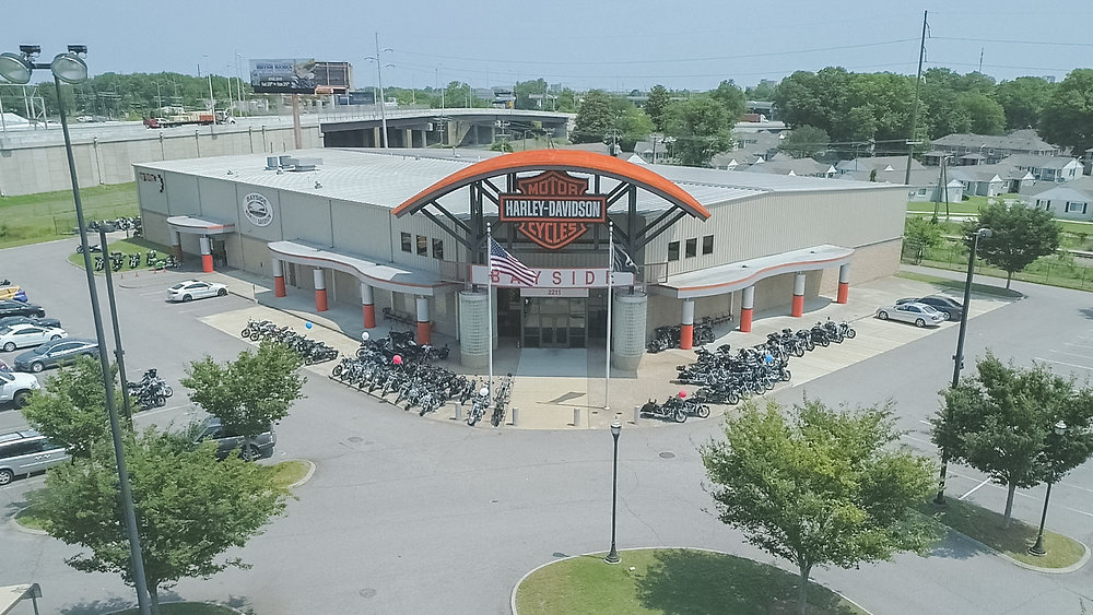 Commercial aerial shoot at Portsmouth Harley Davidson Air Aspects