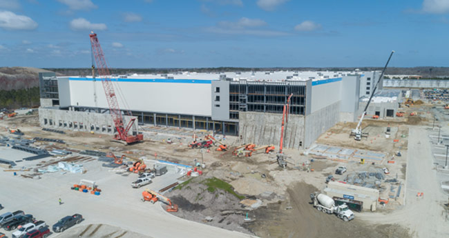 Amazon Warehouse Suffolk Construction Photo